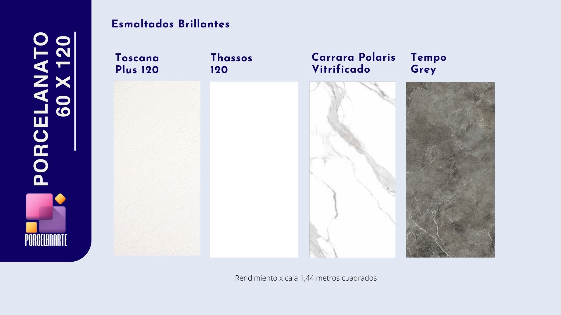 porcelanatos brillantes blancos, beige, carrara polaris vitrificado, tempo grey